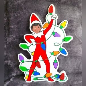 New large Christmas Elf on the shelf Boy Cut Out Wall decor, 13×18